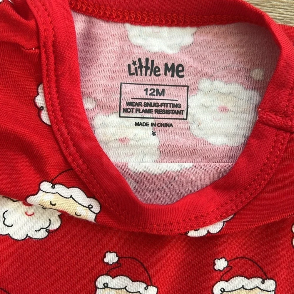 🎄Little Me Toddler Boy Bamboo Christmas Santa Pajama Set 12 months